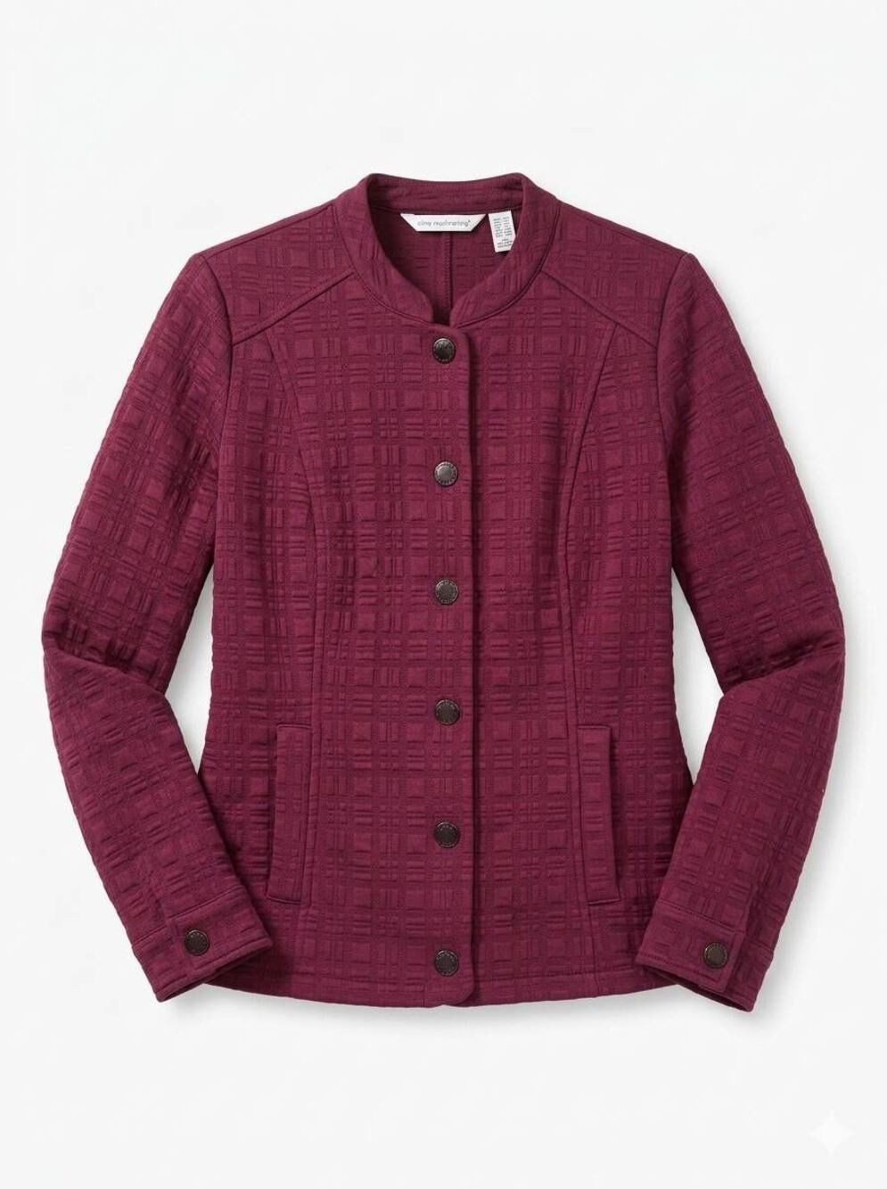🔹️Isaac Mizrahi Plum Quilted Lightweight Snap Button Jacket Small